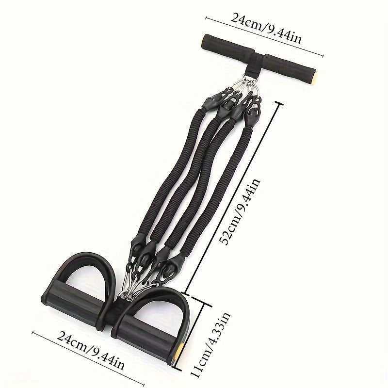 Adjustable Resistance Tension Bands With Foot Pedals And Handles