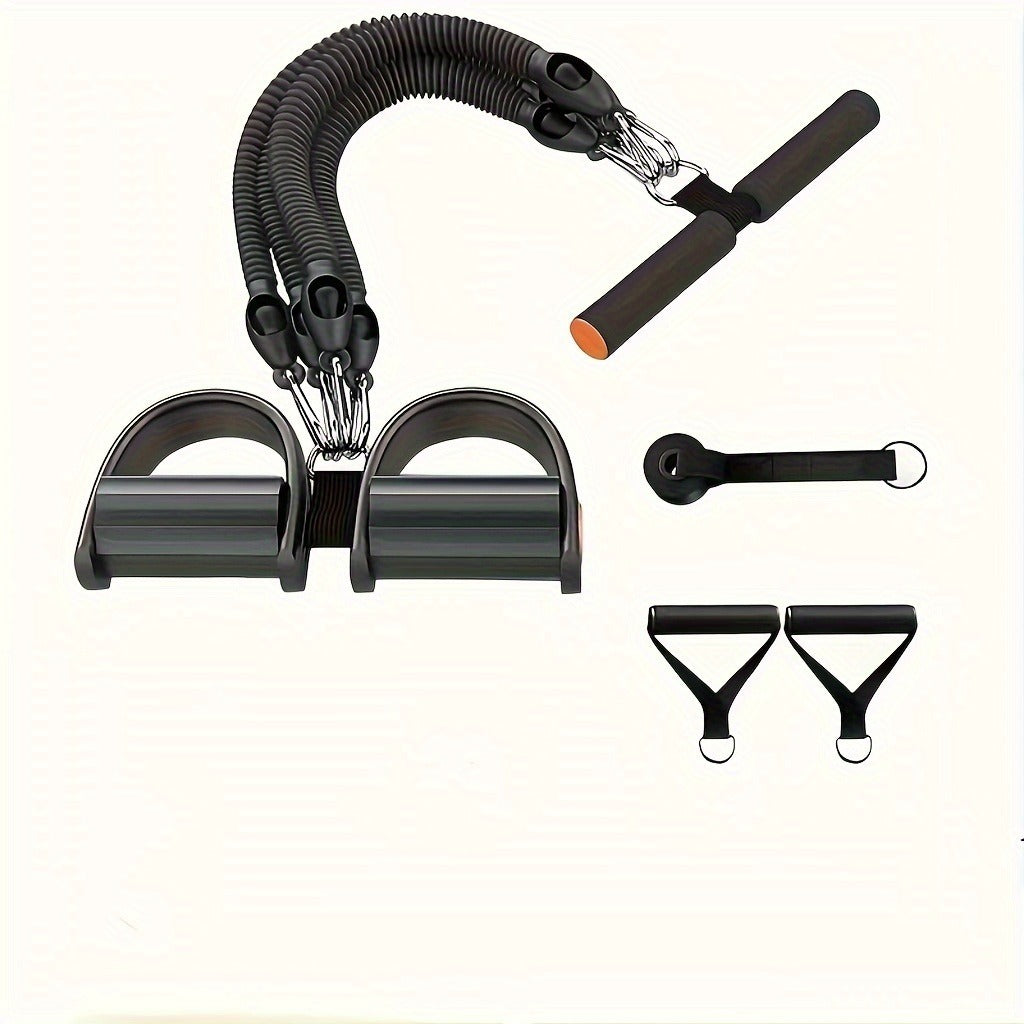 Adjustable Resistance Tension Bands With Foot Pedals And Handles