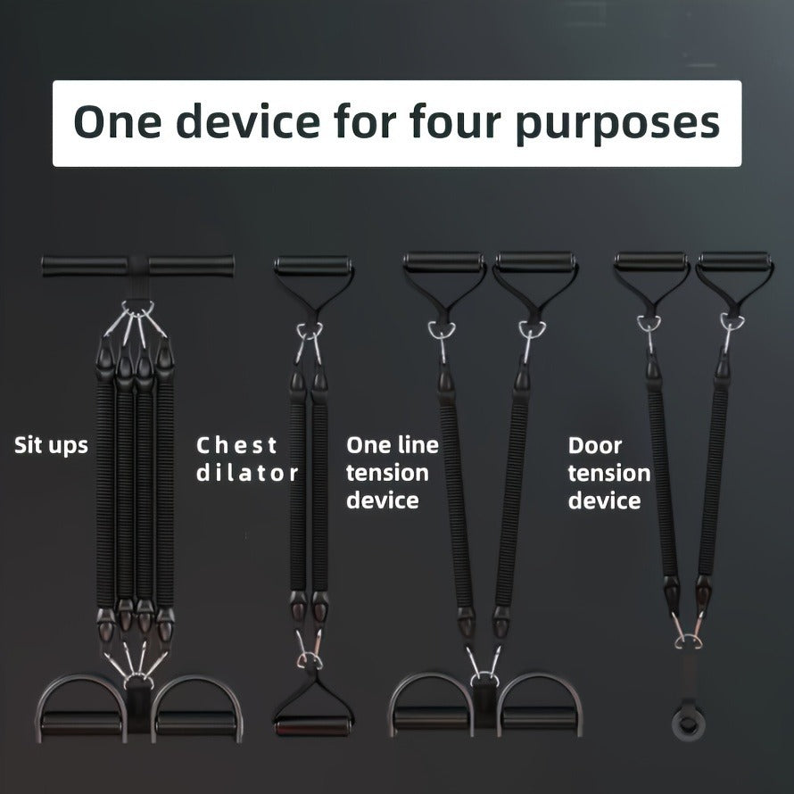 Adjustable Resistance Tension Bands With Foot Pedals And Handles