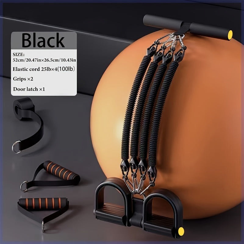 Adjustable Resistance Tension Bands With Foot Pedals And Handles